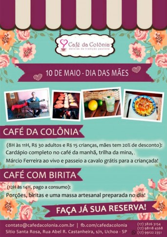 Dia das mães no Café da Colönia